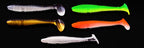 T-Tail Ribbed Soft Plastic Worm, Two-Tone, 10 Pack – product photo
