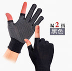 Fingerless Fishing Gloves, Dotted Grip, Sun Protection – product photo