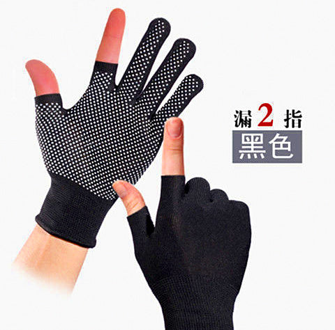 Fingerless Fishing Gloves, Dotted Grip, Sun Protection – product photo