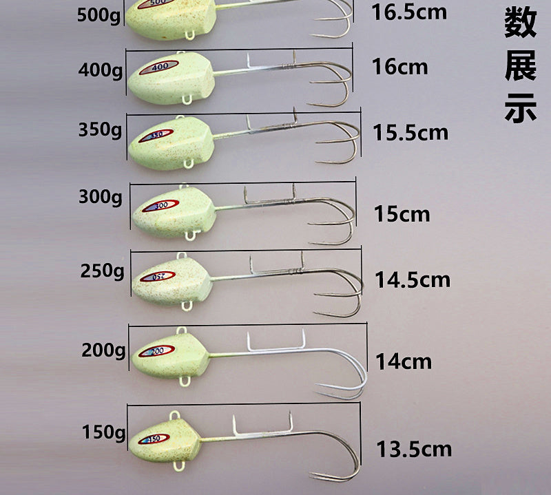 Glow Cutlassfish Jig with Assist Hooks, 150–500 g (5.3–17.6 oz) – product photo