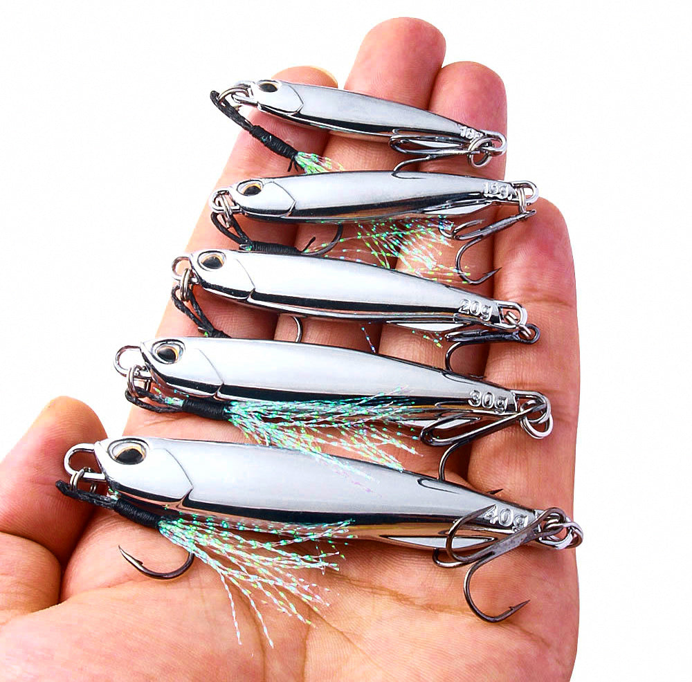 Silver Flat Metal Jig, 10–40 g (0.35–1.4 oz) – product photo