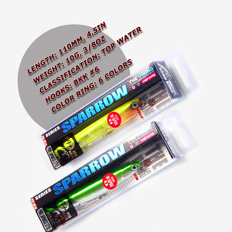 Floating Pencil Bait with Rattle, 11 cm (4.3 in) 13 g (0.46 oz) – product photo