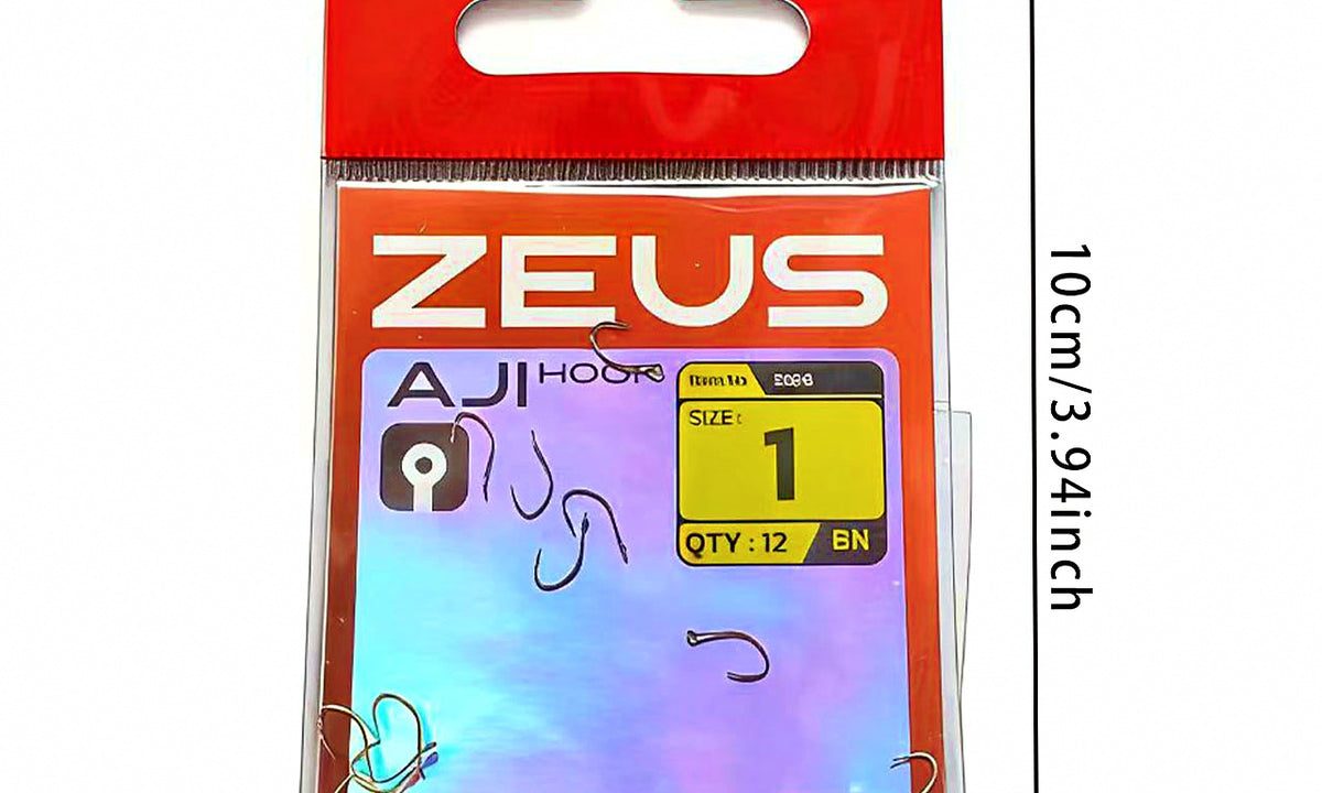 Aji Saltwater Hooks, Ring Eye Barbed, 12 Pack – product photo