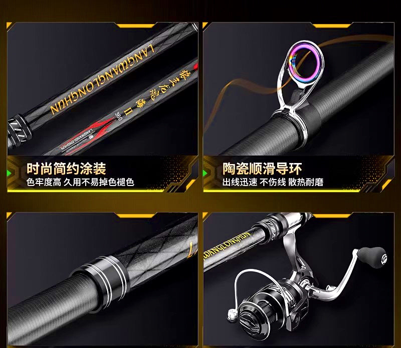 Carbon Long Casting Rod, 5-Piece, 2.1–4.5 m (6.9–14.8 ft) – product photo