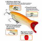 Wooden Popper Lure, 4.5 in and 6.5 in (11 cm / 17 cm) – product photo
