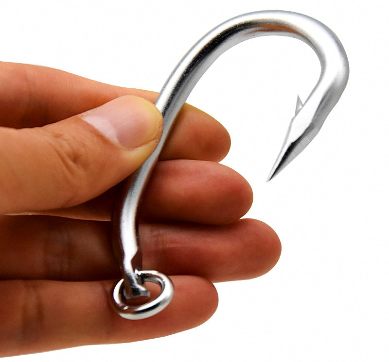 Large Barbed Tuna & Shark Hooks, High Carbon Steel – product photo