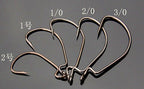 Wide Gap Offset Hooks, Barbed High Carbon Steel, Sizes 8–7/0 – product photo