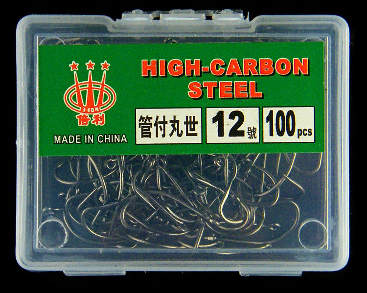Maruseigo Barbed Ring-Eye Hooks, High-Carbon Steel, 2-Box Set – product photo