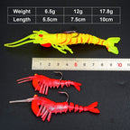 Jointed Shrimp Soft Lure with Jig Head Hook, 5–10 cm – product photo