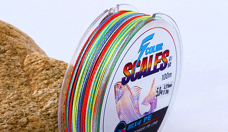 4-Strand Braided PE Line, Multicolor, 100 m (109 yd) – product photo