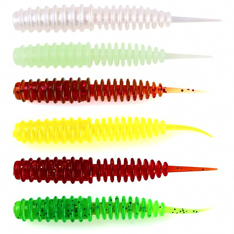 Screw Tail Soft Plastic Worm, 6 cm / 11 cm, 1 kg Bulk Pack