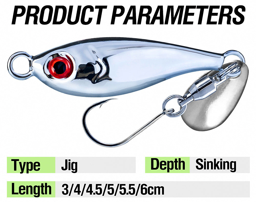 Silver Metal Casting Jig Spoon, 7–40 g (0.25–1.4 oz) – product photo
