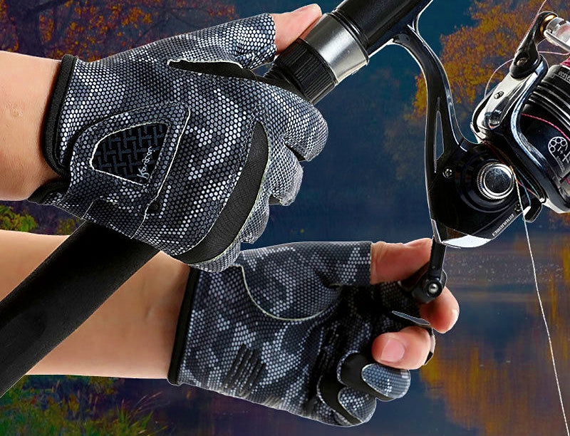 Sun Protection Fishing Gloves, Open Finger Styles – product photo