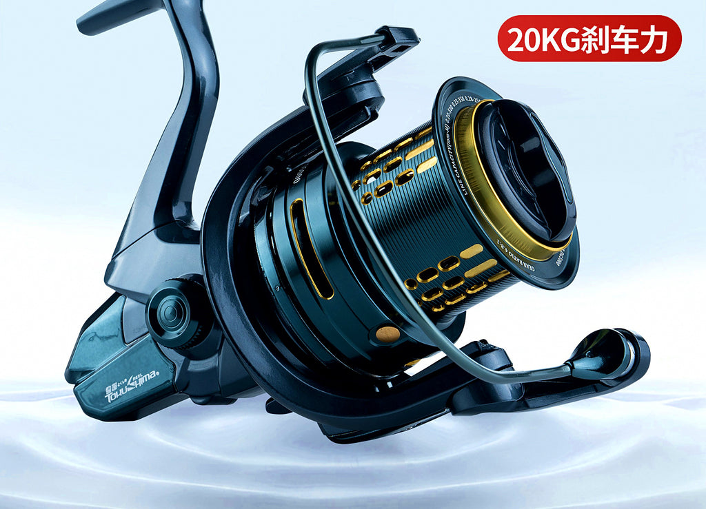 Long-Cast Fishing Reel, Shallow Spool, 4.8:1, 12 Bearings – product photo
