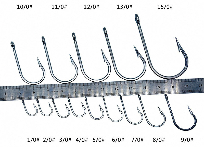Barbed Stainless Steel Hooks, Sizes 1/0–9/0, 5 per Pack – product photo