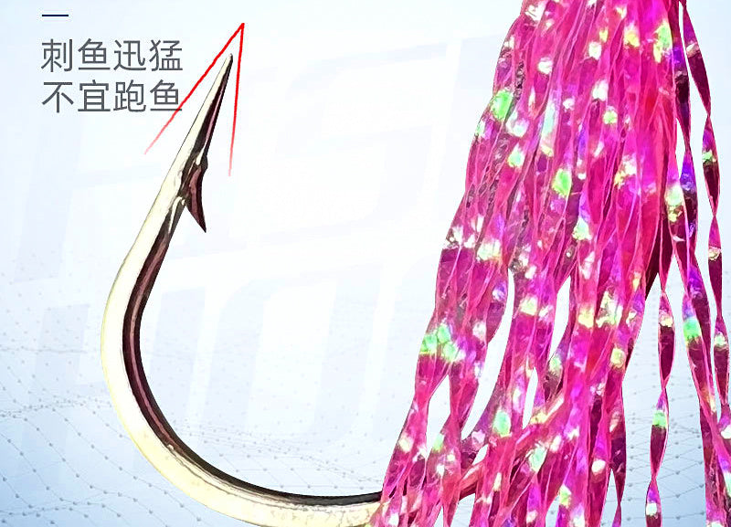 Glow Fish Skin Bait Rig Hooks, Barbed, 6 per Pack – product photo