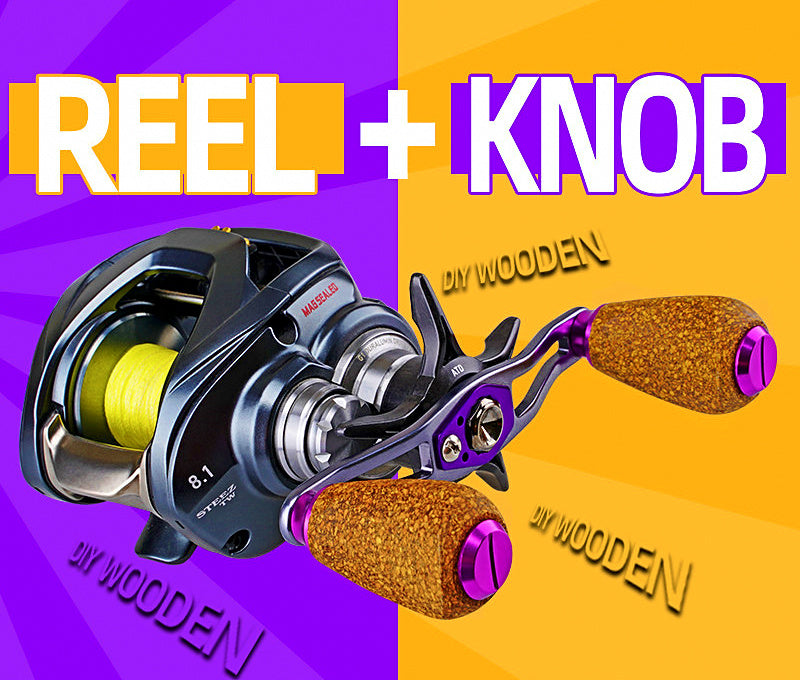 Wood Spinning Reel Handle, Water-Drop Style, Upgrade Part – product photo