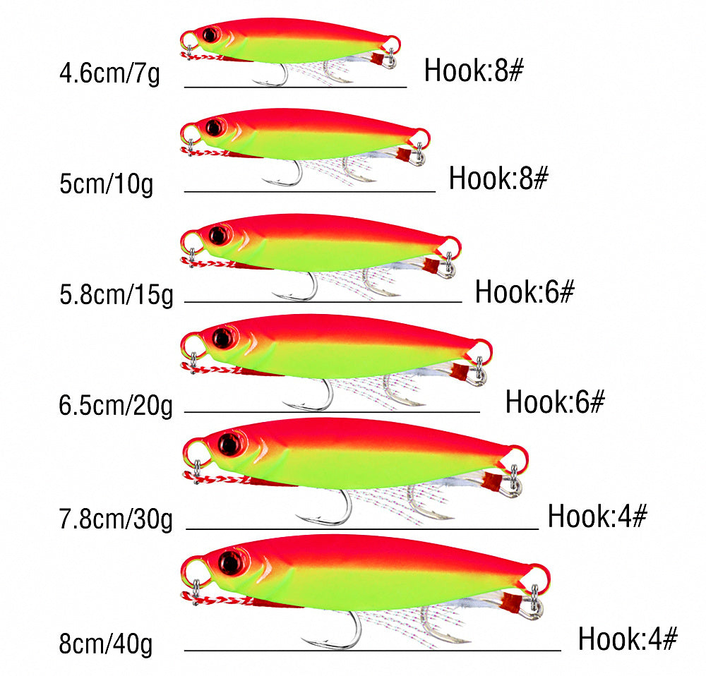 Casting Metal Jig Lure, 7–40 g (0.25–1.4 oz), Glow – product photo