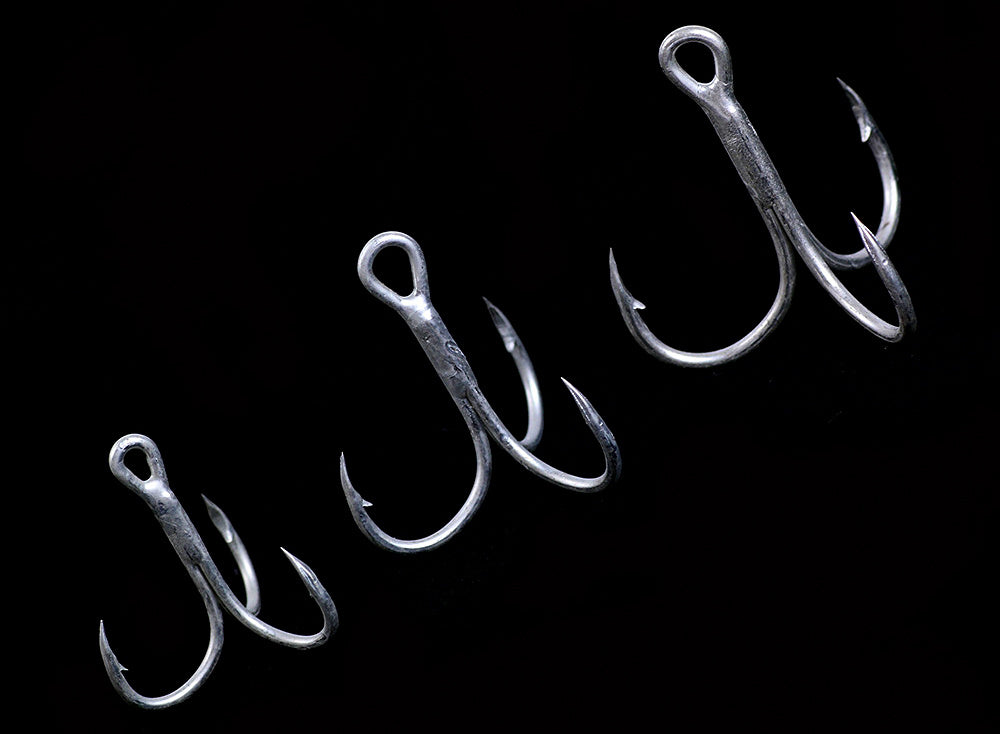 Tin-Plated Treble Hooks, Barbed, Sizes 1–12 (15–20 pack) – product photo