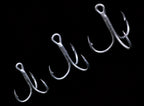 Tin-Plated Treble Hooks, Barbed, Sizes 1–12 (15–20 pack) – product photo