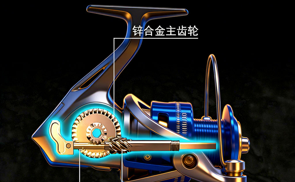 Metal Spinning Reel 5.2:1, Sizes 1000–7000, Blue – product photo