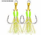 UV Green Jig Assist Hooks, Single or Double, 10-Pack – product photo