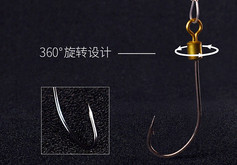 Pre-Tied Wire Snelled Single Hooks, 10 Pack – product photo