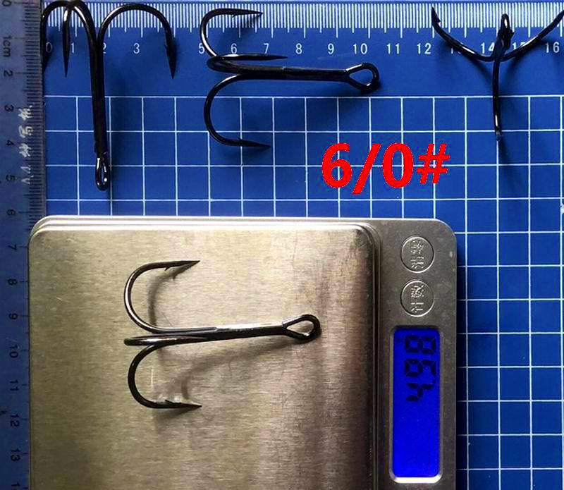 High Carbon Barbed Treble Hooks, Bulk Pack, Size 12 to 12/0 – product photo