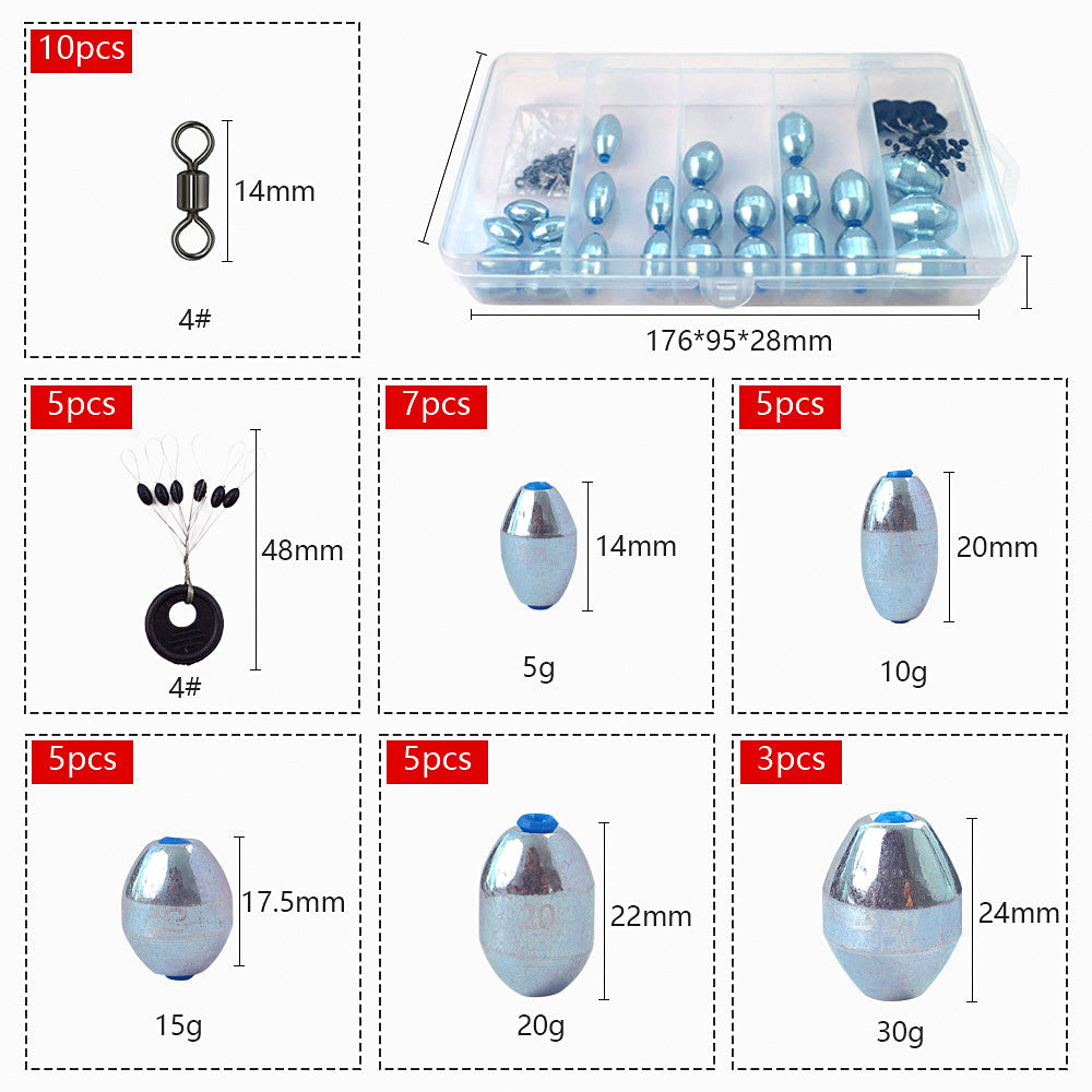 Egg Sinker Assortment Set, Open Core Fishing Weights – product photo
