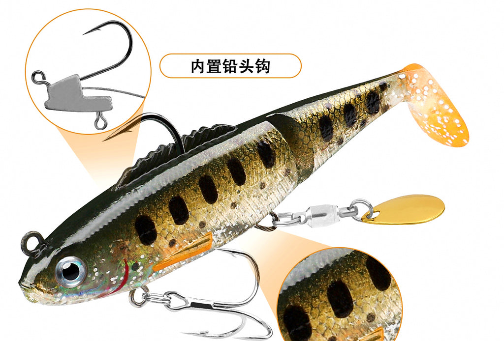Jointed T-Tail Soft Swimbait, 6–13 cm (2.4–5.1 in) – product photo