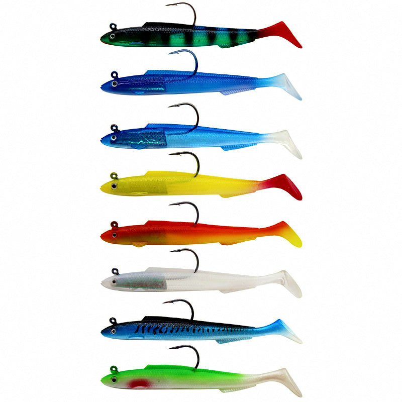 T-Tail Soft Swimbait Jig Head Lure, 5-Pack, 11.5–15 cm – product photo