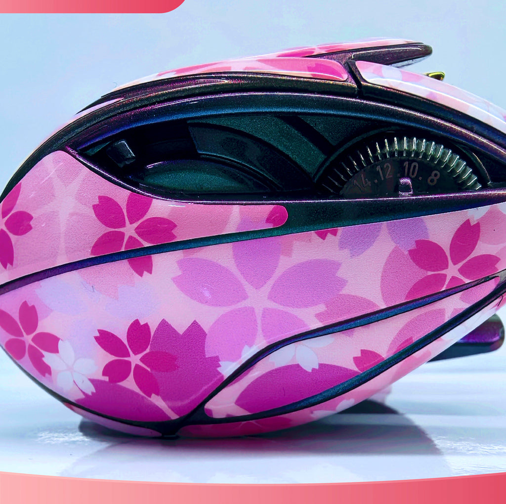 Baitcasting Reel Protective Film, Cherry Blossom Pink – product photo