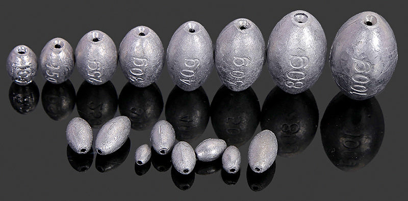 Hollow Olive Lead Sinker, 0.02–17.64 oz (0.6–500 g) – product photo