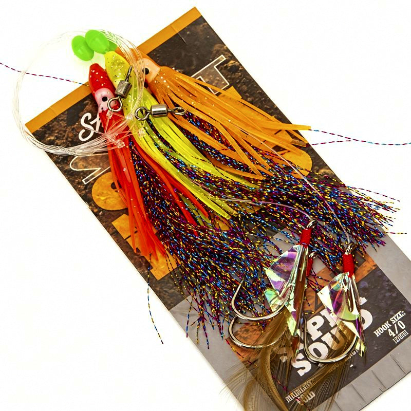Squid Jig Hook Rig, Size 4/0 Barbed, Boat Fishing – product photo