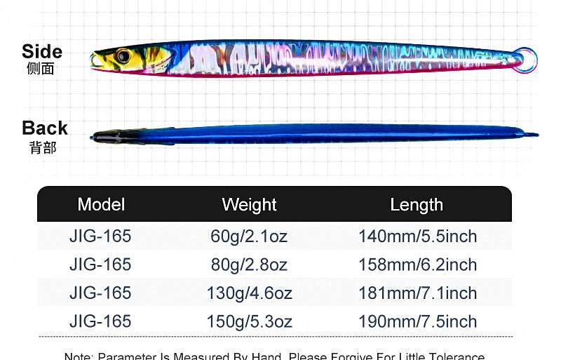 Fast-Sinking Metal Jig, 60–150 g (2.1–5.3 oz) – product photo