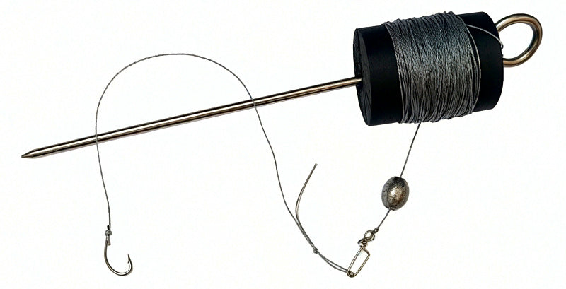 Ground Stake Hook Rig with Foam Float, 10 m Line, 10-Pack – product photo