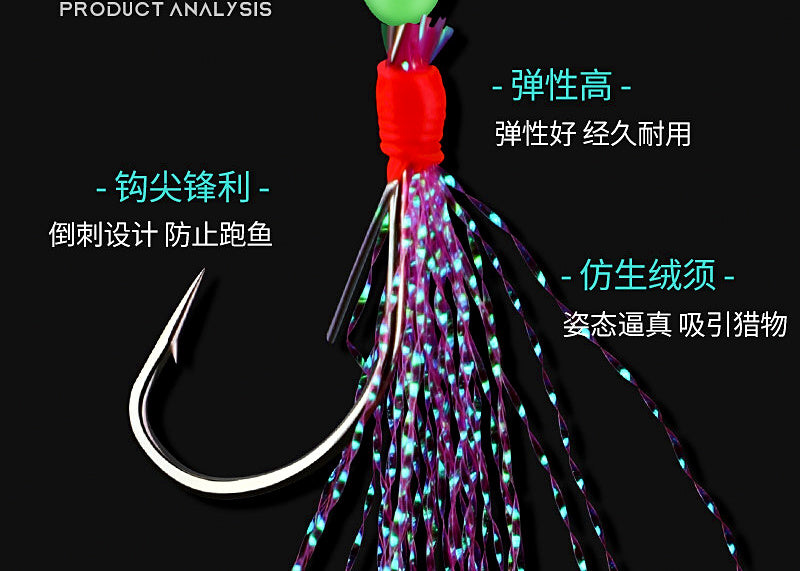 Fish Skin Sabiki Hook Rig, Green or Color Thread, 5–20 Pack – product photo