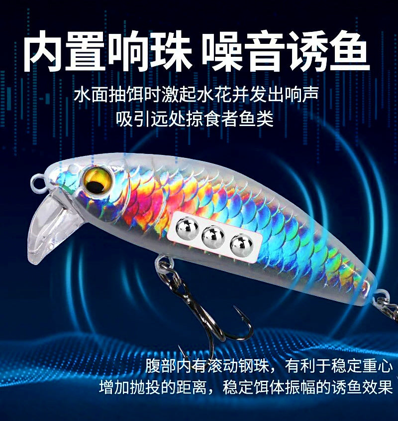 Slow Sinking Minnow Lure with Rattle, 3.5–18 g (0.12–0.63 oz) – product photo