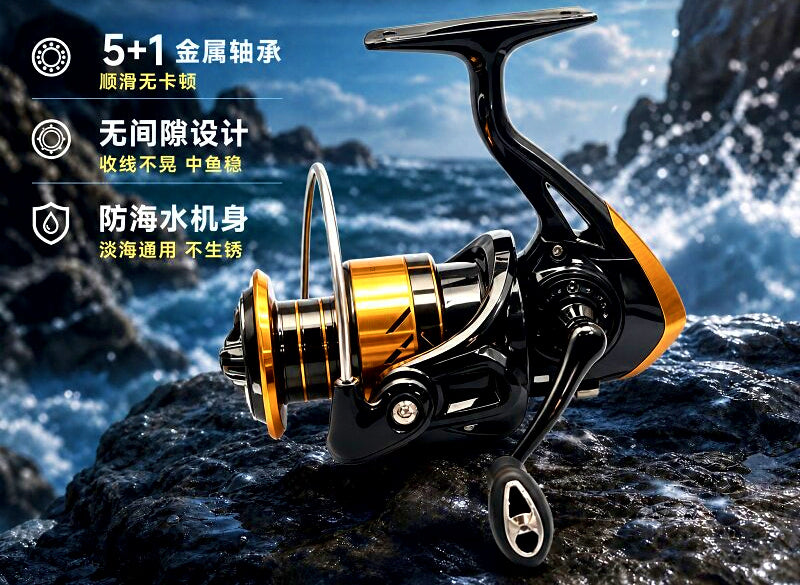 Spinning Reel, 5+1 Bearings, Metal Spool, 1000–6000 Series – product photo