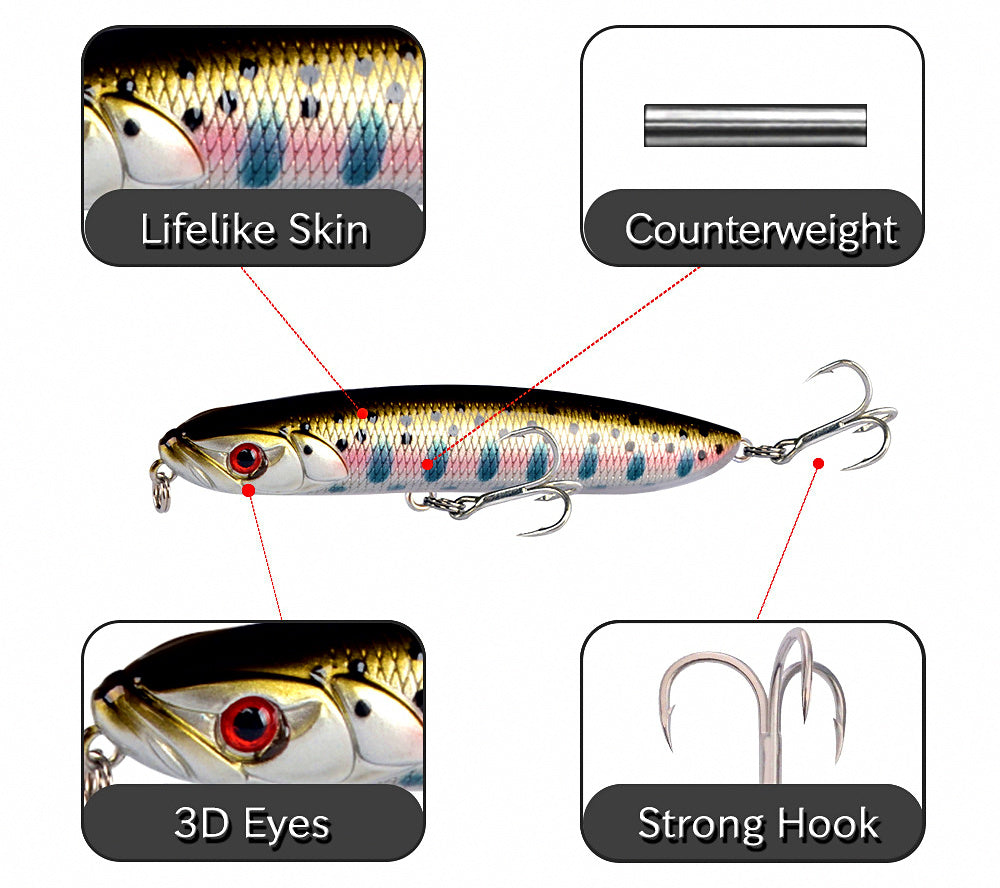 Sinking Pencil Lure, 9.5 cm (3.7 in), 18 g (0.6 oz) – product photo