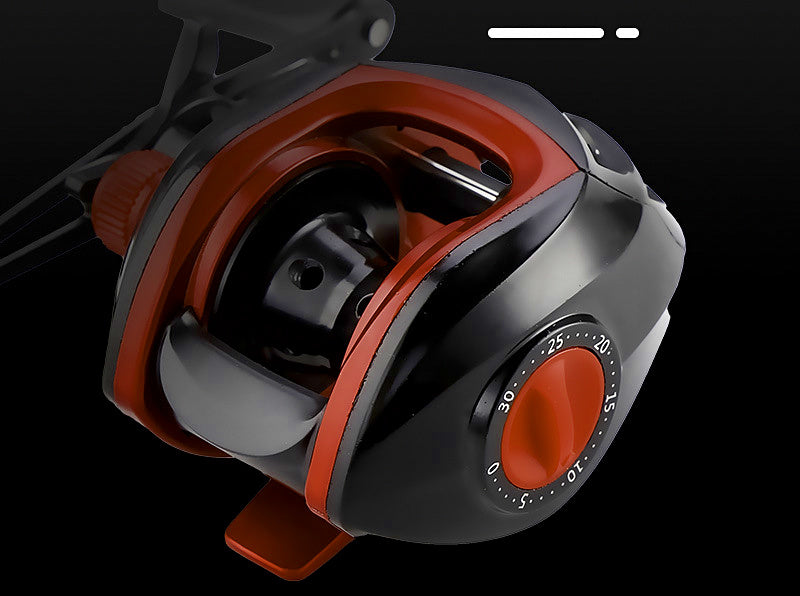 Metal Baitcasting Reel, Black/Red, Left or Right Hand – product photo