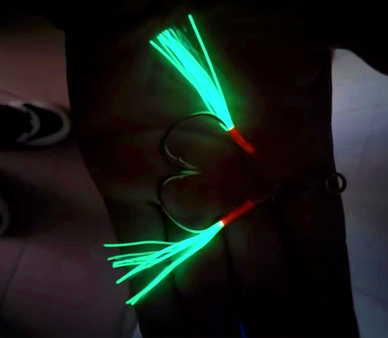 Glow Double Assist Hook Rig, Size 2/0, Barbed, Carbon Line – product photo