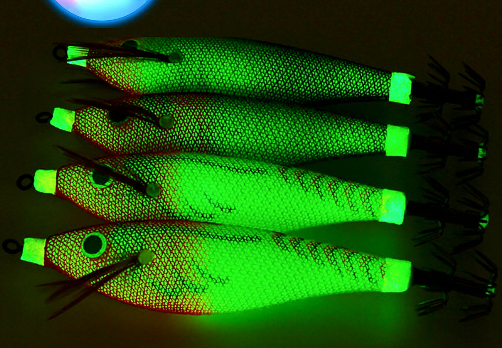 Glow Wooden Shrimp Squid Jig (Egi), 6.5 g (0.23 oz) – product photo