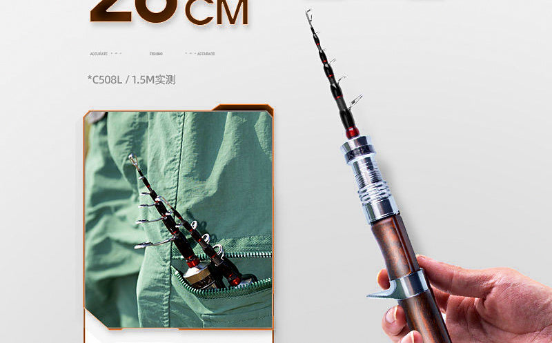 Telescopic Travel Lure Rod, Fast Action, 1.5–1.8 m (4.9–5.9 ft) – product photo