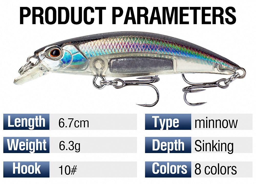 Sinking Minnow Lure, 6.5 cm (2.6 in) 6.5 g (0.23 oz) – product photo