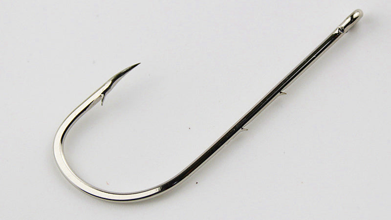Long Shank Eyed Barbed Offset Hooks, High Carbon Steel – product photo
