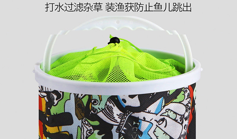 Collapsible Canvas Fishing Bucket with Rope, 2–13 L – product photo