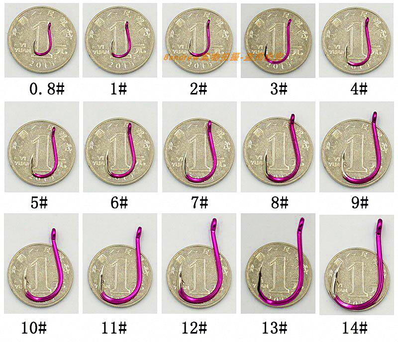 Eyed Barbed Saltwater Hooks, Sizes 0.8–14, Bulk Packs – product photo