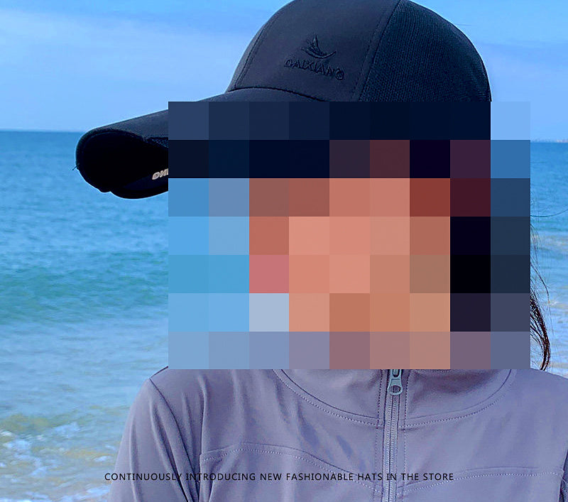 Long Brim Mesh Fishing Sun Hat, Adjustable 56–60 cm – product photo