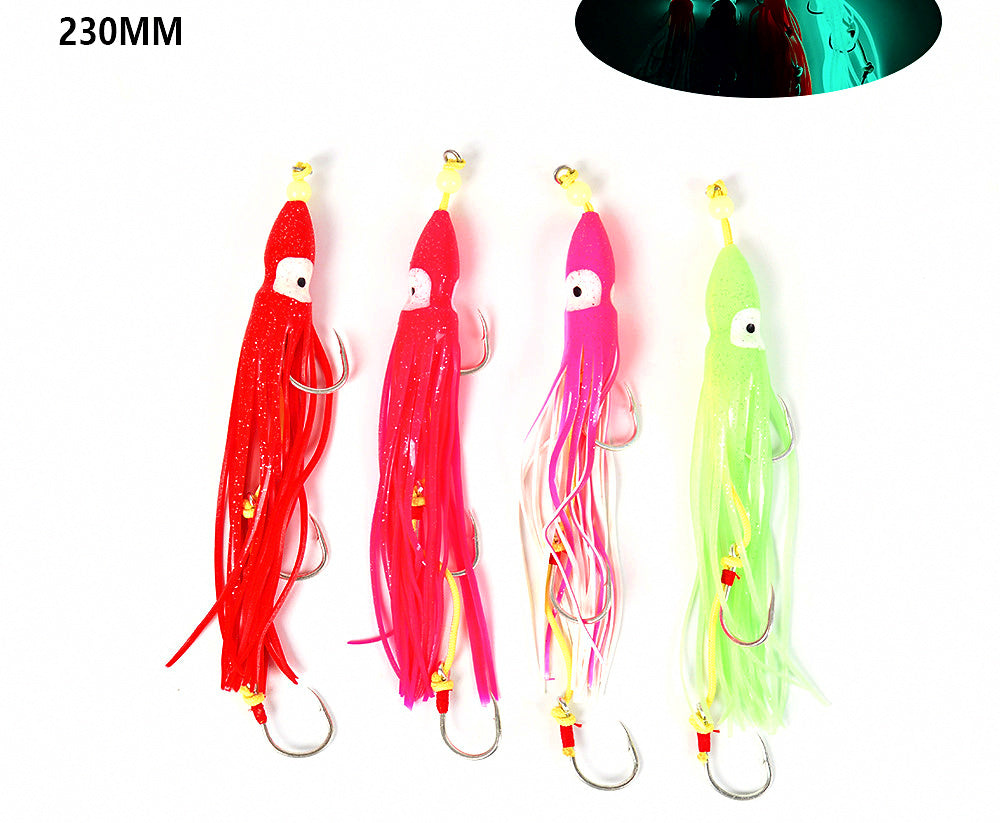 Glow Squid Jig Octopus Lure Rig, 23 cm (9 in), 3/0 & 5/0 – product photo